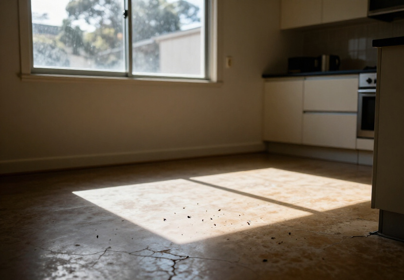 Cockroach infestation in a Dundas kitchen before treatment